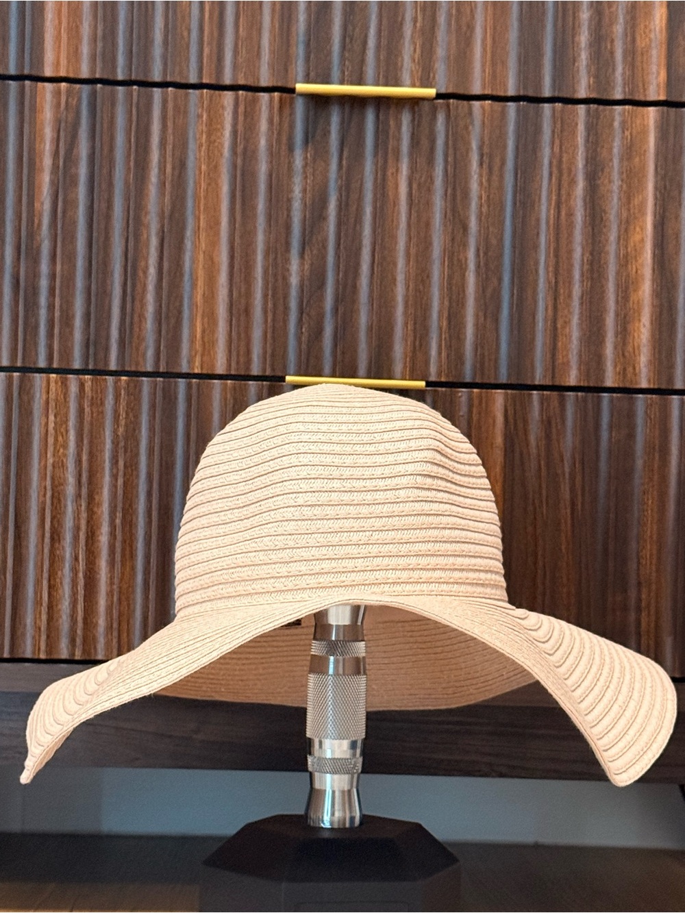 Ellen Tracy Wide Brim Straw Sun Hat - Beige